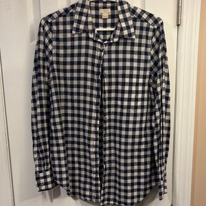 J. Crew women's Blue and White Plaid Shirt